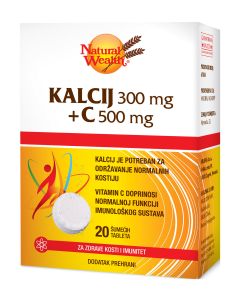 NW Kalcij 300 mg + C-500 20 šumećih tableta 