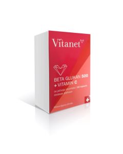 Vitanet Beta glukan 500 mg + vitamin C 60 kapsula  